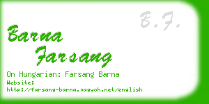 barna farsang business card